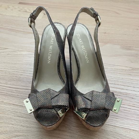 Stuart Weitzman Women’s Bodajean Cork Wedges | 7 - Picture 1 of 11